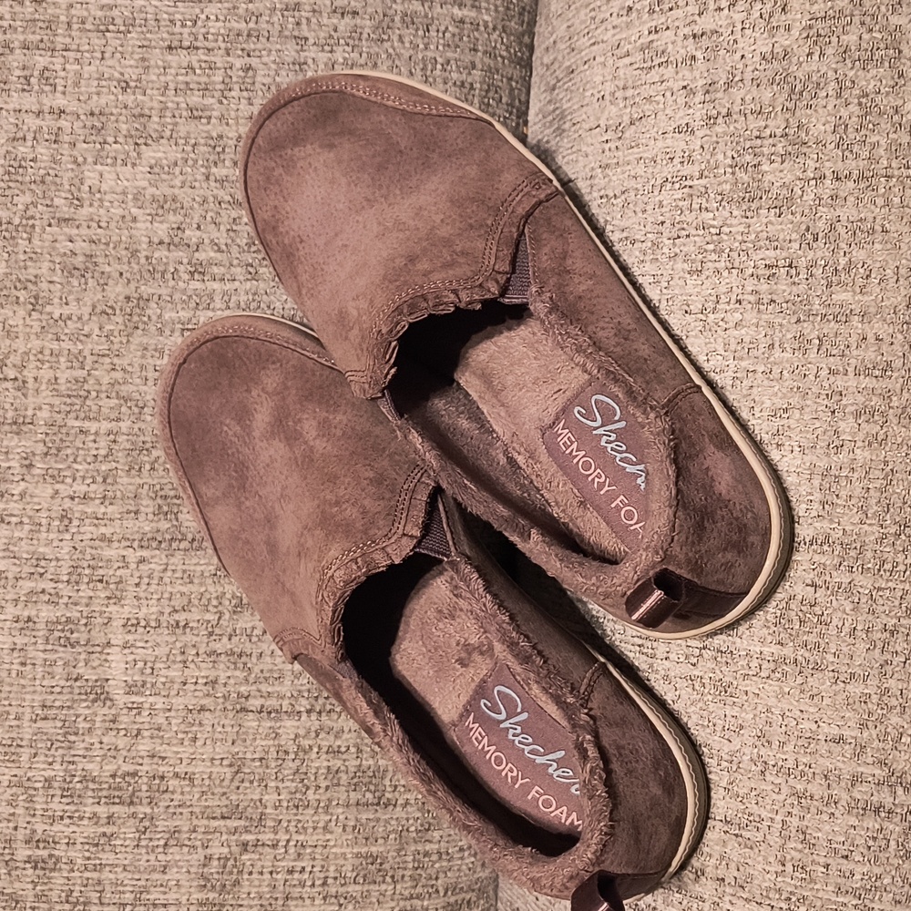 Skechers Taupe Slip-On Shoes with Memory Foam